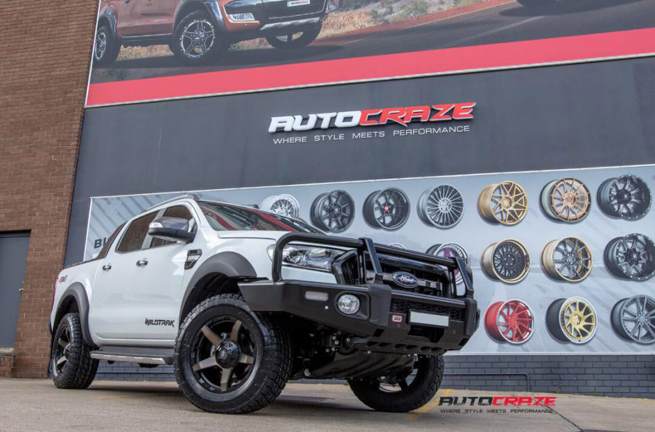 White Ford Ranger Diesel Exodus Wheels Nitto Terra Grappler Tyres Front Close Shot