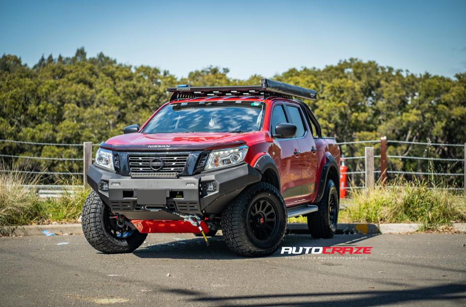 13Red-Nissan-Navara-Matte-Black-Nomad-Victim-wheels