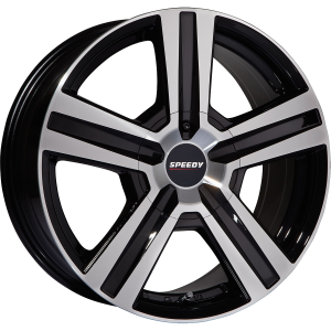 Speedy Liberator 17X7.5 5X105 Gloss Black Machined Face Wheel & Tyre Package