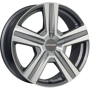SPEEDY LIBERATOR GUN METAL MACHINED ACCENTS 18X8 5X112