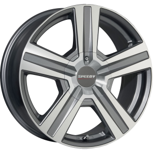 SPEEDY LIBERATOR GUN METAL MACHINED ACCENTS 17X7.5 5X105