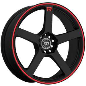 MOTEGI MR116 MATTE BLACK RED EDGE 18X8 5X112 Wheel & Tyre Package