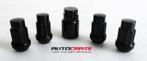 Wheel Lock Nuts – 14x1.5 BLACK (4 Pieces of Nuts & 1 Socket)