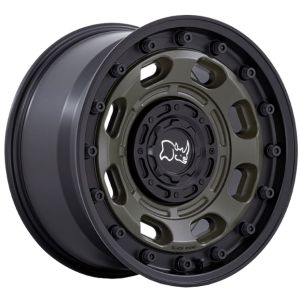 Black Rhino Atlas 17x8 5X114.3 Olive Drab Green Black Lip