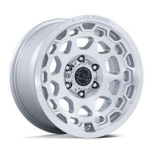 BLACK RHINO BR026 CONGO SILVER MACHINED FACE 17X8.5 6X139.7 Wheel & Tyre Package