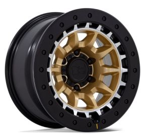 Black Rhino Tusk Br016 17x8.5 6x114.3 Matte Gold Machined Ring