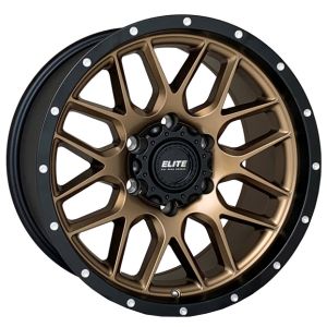 ELITE Off Road Chaos 17x9 6x139.7 Satin Bronze Black Lip