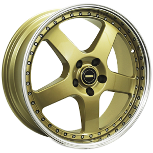 SIMMONS FR1 GOLD POLISH LIP 20X8.5 5X120 Wheel & Tyre Package
