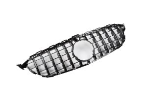 C-Class W205 Gt Style Black Grille With Camera Hole