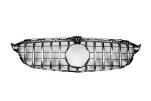 C-Class W205 Gt Style Chrome/Black Grille With Camera Hole