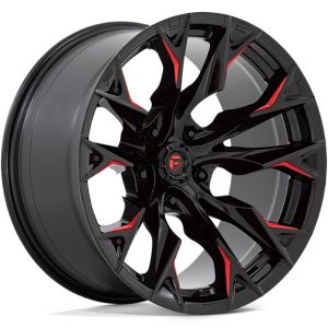 FUEL FLAME D823 GLOSS BLACK MILLED CANDY RED 20X9 6X139.7