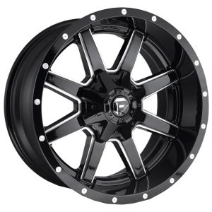 Fuel Maverick 24X10 6X139.7 Black Milled Accents Wheel & Tyre Package