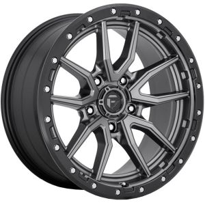 FUEL REBEL MATTE GUN METAL BLACK LIP 17X9 6X139.7 Wheel & Tyre Package