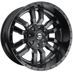 FUEL SLEDGE MATTE BLACK WITH GLOSS BLACK LIP 20X9 8X180