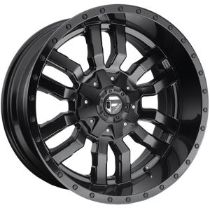 FUEL SLEDGE MATTE BLACK WITH GLOSS BLACK LIP 22X9.5 8X170