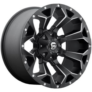 Fuel Assault 22X9.5 8X165.1 Matte Black Milled Accents Wheel & Tyre Package