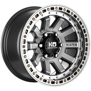 King Snatch 18x9 6x139.7 Machined Face Light Gunmetal Wheel & Tyre Package