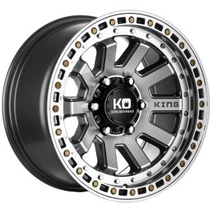 King Snatch 17x9 6x139.7 Machined Face Light Gunmetal Wheel & Tyre Package
