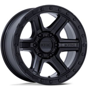 KMC KM551 OUTRUN MATTE BLACK GLOSS BLACK LIP 17X8.5 5X127