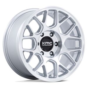 KMC HATCHET KM730 GLOSS SILVER MACHINED FACE 17X8.5 6X139.7