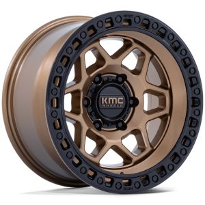 KMC KM553 TORX MATTE BRONZE W BLACK LIP 17X8.5 6X114.3 Wheel & Tyre Package