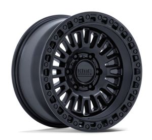 KMC KM554 AZTEC MATTE BLACK GLOSS BLACK LIP 17X8.5 6X139.7
