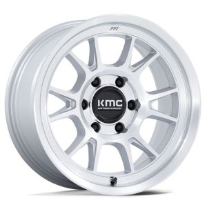 Kmc Range Km729 17x8.5 5x150 Gloss Silver Machined Face Wheel & Tyre Package