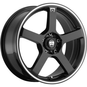 MOTEGI MR116 GLOSS BLACK MACHINED FLANGE 17X7 5X112