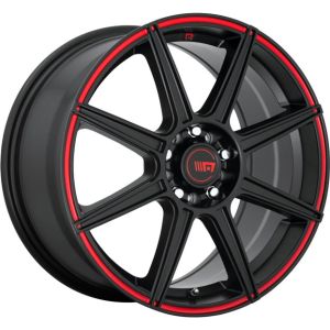 Motegi Racing Mr142 Cs8 18X8 5X114.3 Satin Black Red Stripe