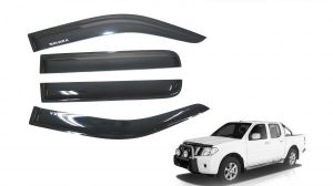 Nissan Navara D40 2005-2015 Smoke Black Weather Shields