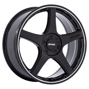 Petrol P2E PE003 GLOSS BLACK MACHINED FACE 17X8 5X112
