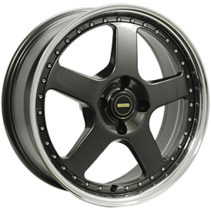SIMMONS FR1 HYPER BLACK MACHINED LIP 18X8.5 4X108 Wheel & Tyre Package