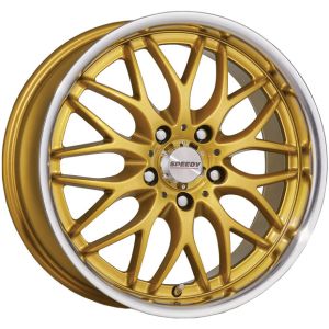 Speedy Cheetah 18X8 5X114.3 Gold Machined Lip 