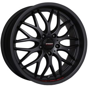 Speedy Cheetah 17X7.5 5X100 Sports Black Suede Wheel &  Tyre Package