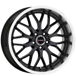 Speedy Cheetah 17X7.5 5X100 Gloss Black Polish Lip Wheel &  Tyre Package
