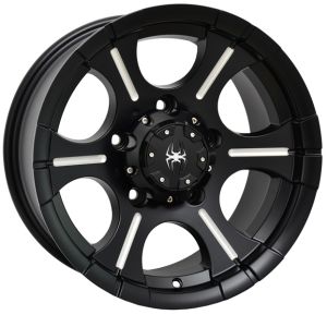 Spyder Trax 16X8 5X150 Satin Black Milled Pin Wheel & Tyre Package