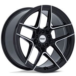 TSW SLIPSTREAM TW008 GLOSS BLACK MACHINED FACE 19X8.5 5X112