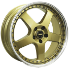 Simmons Fr1 17X7 4X114.3 Gold Polish Lip Wheel & Tyre Package