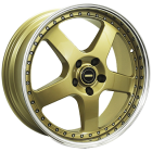 Simmons Fr1 19X8.5 5X114.3 Gold Polish Lip Wheel & Tyre Package
