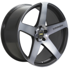 Simmons Frc 20X8.5 5X108 Black Machined With Dark Tint Wheel & Tyre Package