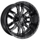 FUEL SLEDGE GLOSS BLACK MILLED ACCENTS 20X9 5X150 Wheel & Tyre Package