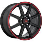 Motegi Racing Mr142 Cs8 18X8 5X114.3 Satin Black Red Stripe Wheel & Tyre Package