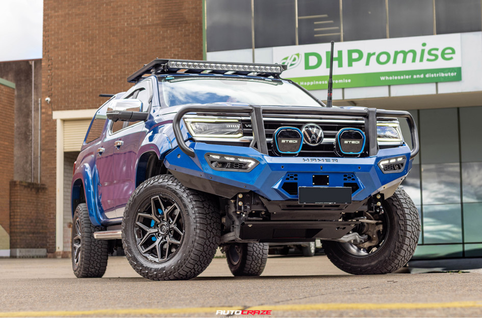Custom Volkswagen Amarok with Fuel Flux wheels and touring accessories