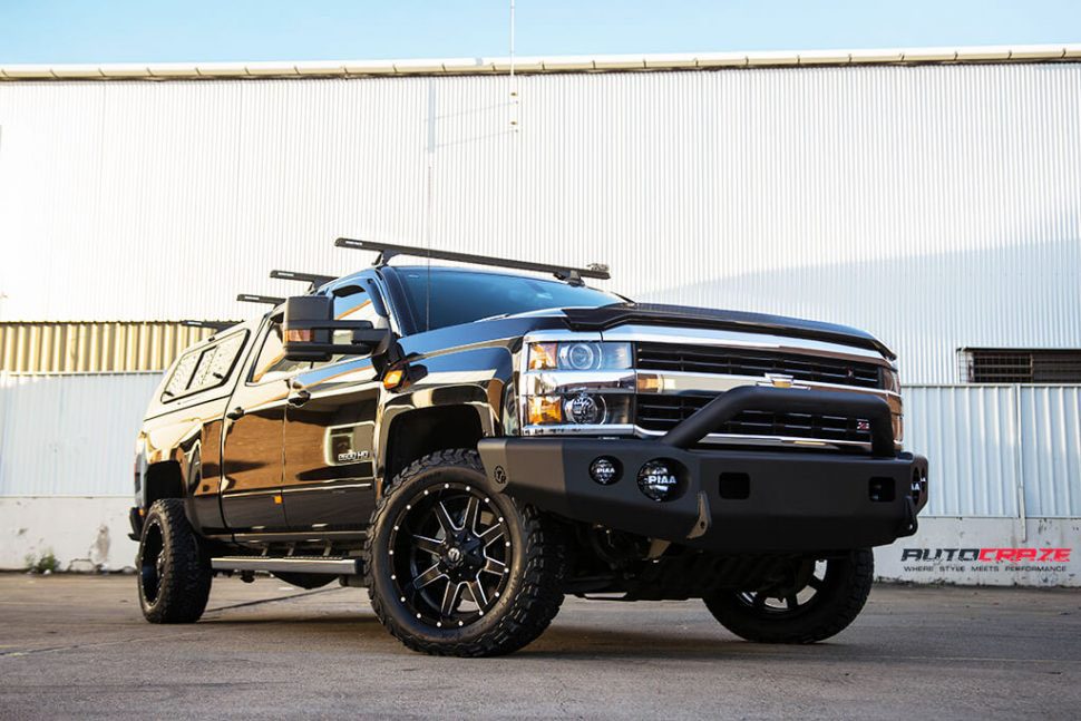 Black-Chevrolet-Silverado-Fuel-Maverick-4wd-rims-gloss-black-milled-accents-bf-goodrich-tyres-970x647