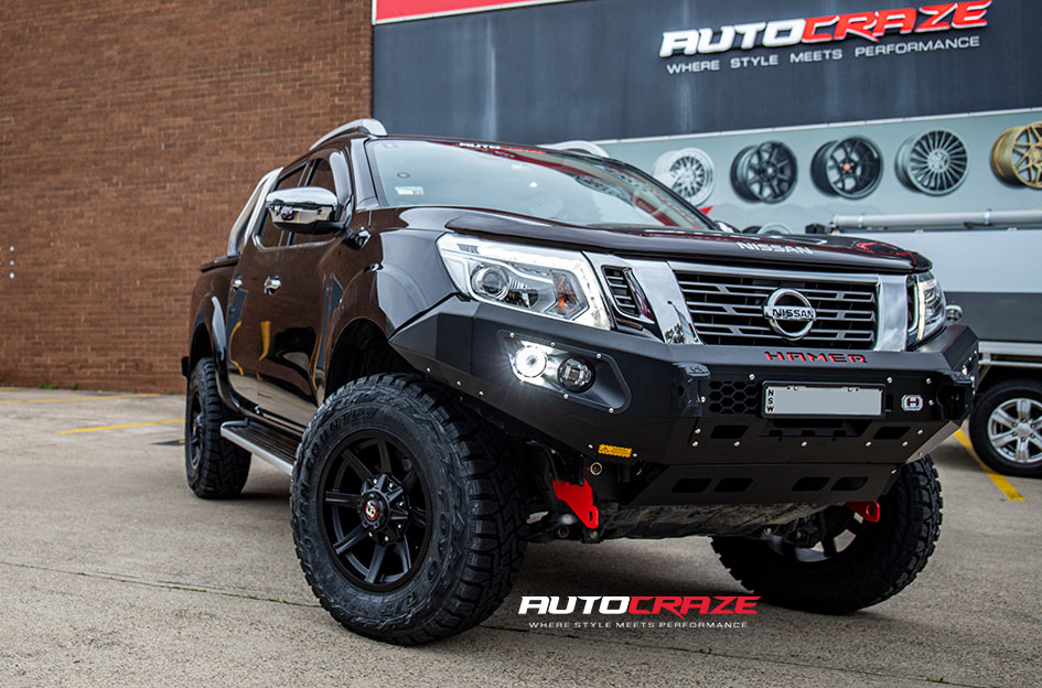Black-Nissan-Navara-Ballistic-Razorback-Wheels-Front-Gallery-September-2020
