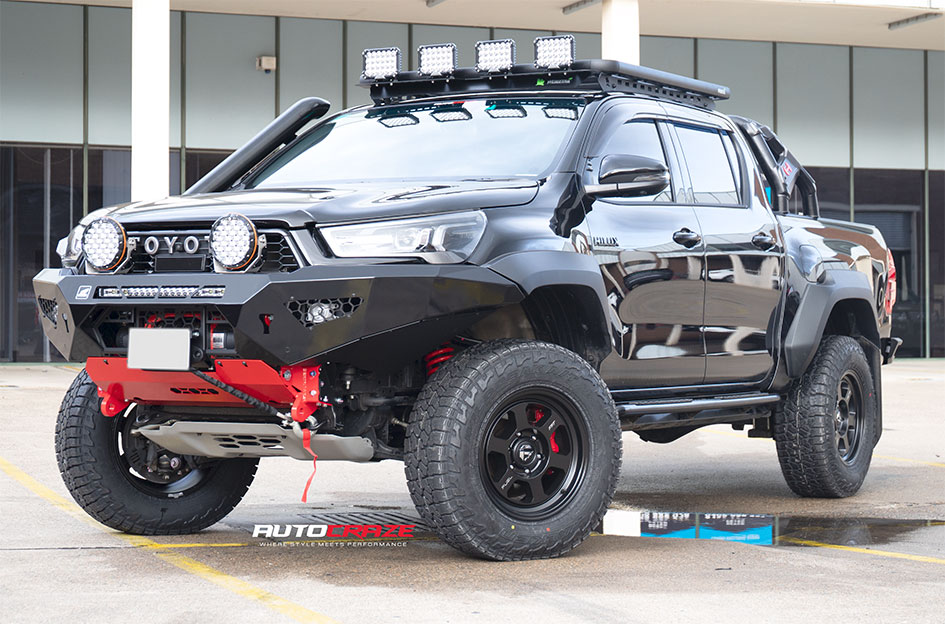 Toyota Hilux GR with Fuel Hype wheels front gallery view