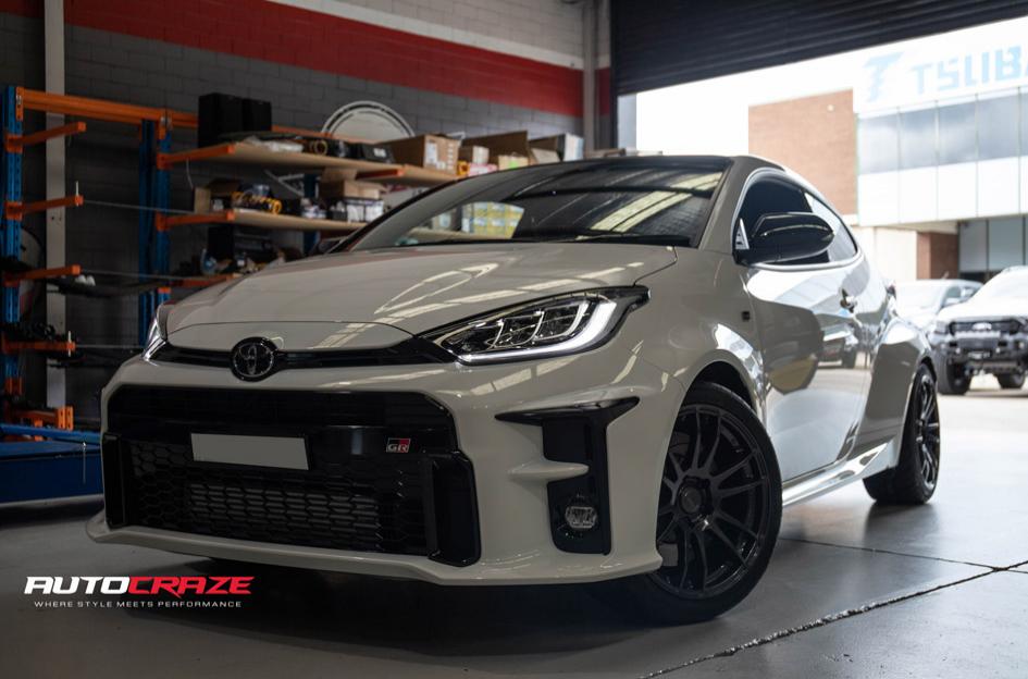 White-Toyota-Yaris-GR-koya-SF03-wheels-front-side-shot-gallery-December-2021_large