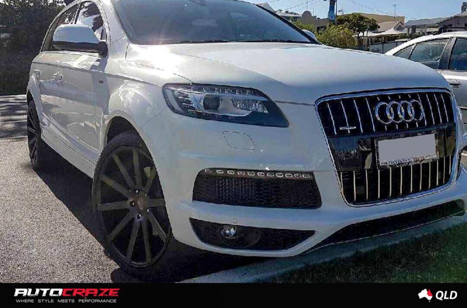 AUDI Q7 SHOT CALLA BLACK AND MACHINED WITH DARK TINT