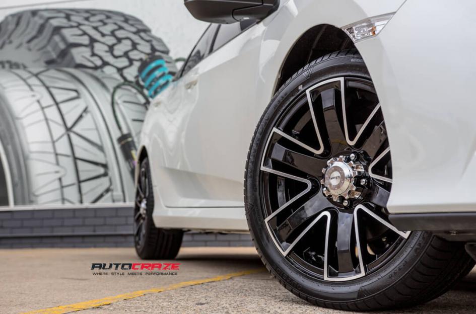 HONDA CIVIC 5 STUD ROK BLACK MACHINED FACE