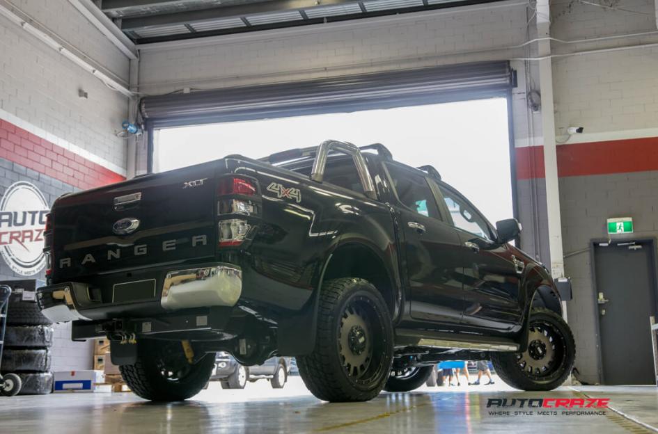FORD RANGER GD03 MATTE BLACK MACHINED FACE WITH DARK MATTE TINT